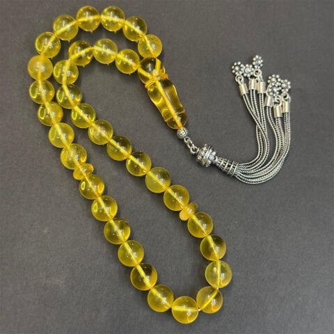 Şeffaf Litvanya Damla Kehribar KüreTespih 9,5 (mm)