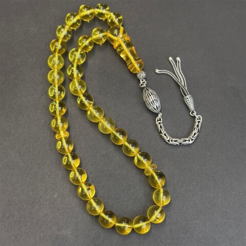 Şeffaf Litvanya Damla Kehribar KüreTespih 8,5 (mm)