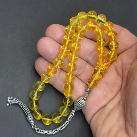 Şeffaf Litvanya Damla Kehribar KüreTespih 8,5 (mm)