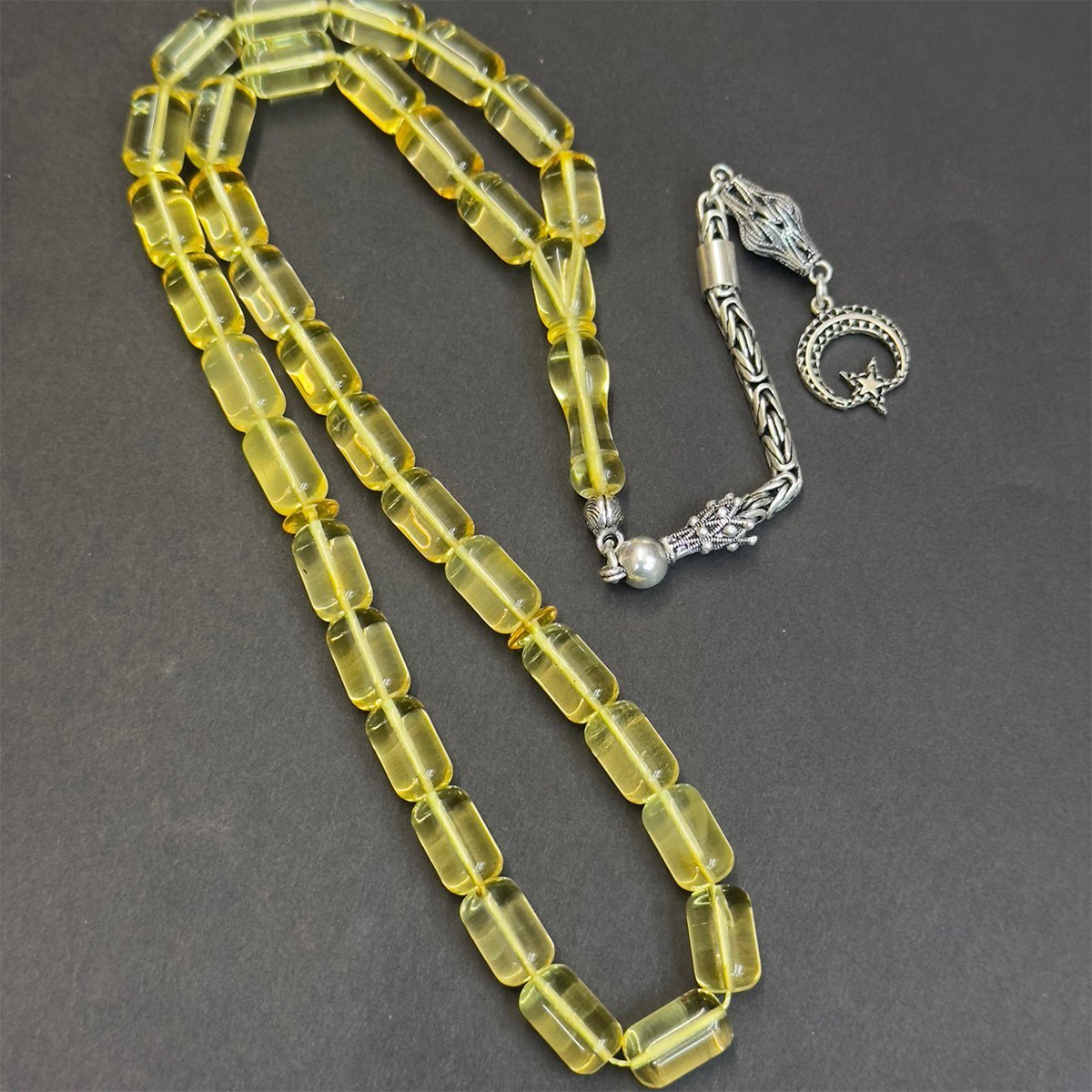 Şeffaf Litvanya Damla Kehribar Kapsül Tespih 7*11,5 (mm)