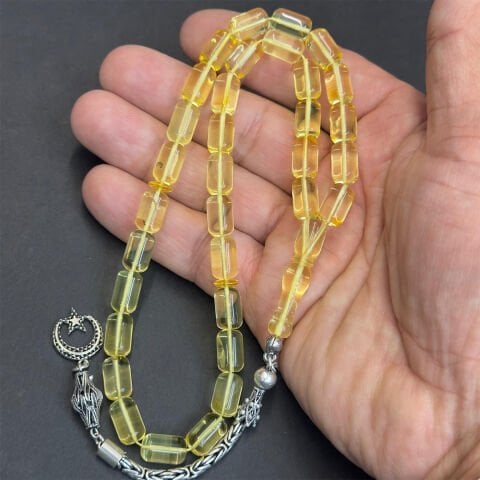 Şeffaf Litvanya Damla Kehribar Kapsül Tespih 7*11,5 (mm)