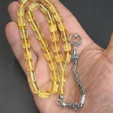 Şeffaf Litvanya Damla Kehribar Kapsül Tespih 7*11,5 (mm)