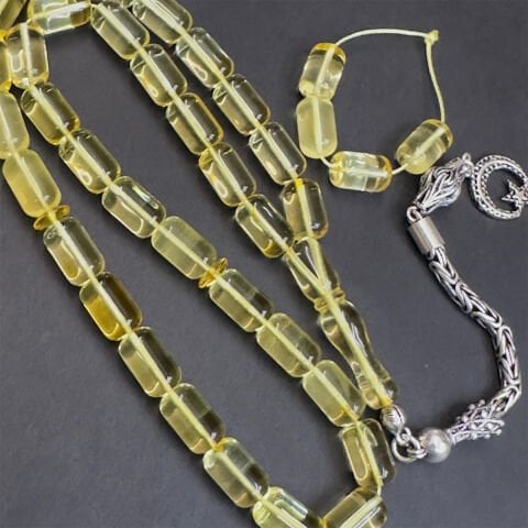 Şeffaf Litvanya Damla Kehribar Kapsül Tespih 7*11,5 (mm)