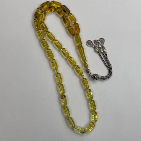 Haşere Fosilli Kaliningrad Damla Kehribar Tespih 6,5*13,5 (mm)