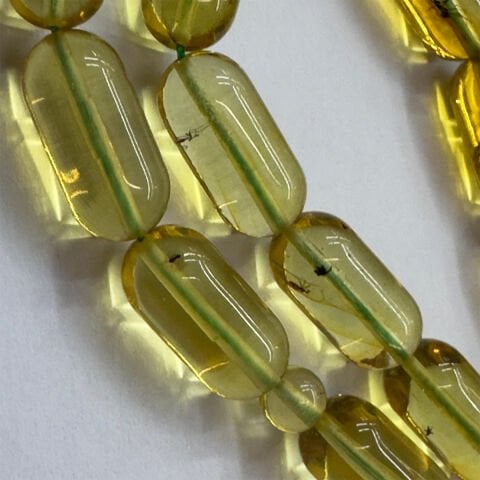 Haşere Fosilli Kaliningrad Damla Kehribar Tespih 6,5*13,5 (mm)