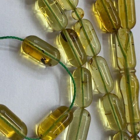 Haşere Fosilli Kaliningrad Damla Kehribar Tespih 6,5*13,5 (mm)