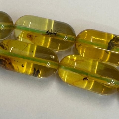 Haşere Fosilli Kaliningrad Damla Kehribar Tespih 6,5*13,5 (mm)