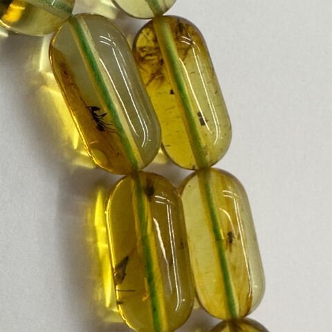 Haşere Fosilli Kaliningrad Damla Kehribar Tespih 6,5*13,5 (mm)