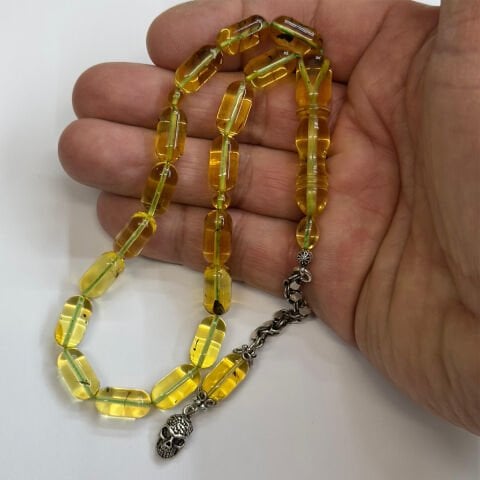 Haşere Fosilli Kaliningrad Damla Kehribar Tespih 7*13,5 (mm)