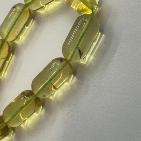 Haşere Fosilli Kaliningrad Damla Kehribar Tespih 7*13,5 (mm)