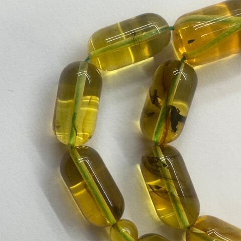 Haşere Fosilli Kaliningrad Damla Kehribar Tespih 7*13,5 (mm)