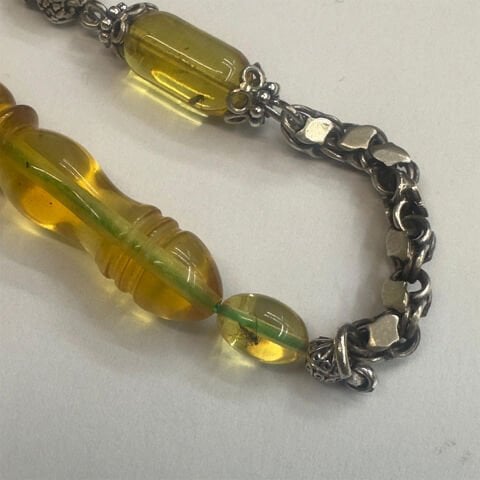 Haşere Fosilli Kaliningrad Damla Kehribar Tespih 7*13,5 (mm)