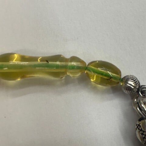 Haşere Fosilli Kaliningrad Damla Kehribar Tespih 6*13,5 (mm)