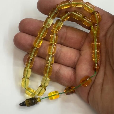 Haşere Fosilli Kaliningrad Damla Kehribar Tespih 7,5*10,5 (mm)