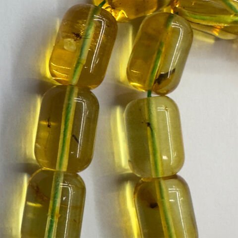 Haşere Fosilli Kaliningrad Damla Kehribar Tespih 7,5*10,5 (mm)