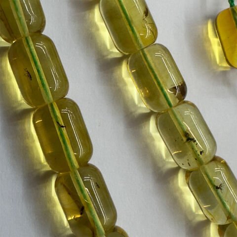 Haşere Fosilli Kaliningrad Damla Kehribar Tespih 7,5*10,5 (mm)