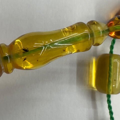 Haşere Fosilli Kaliningrad Damla Kehribar Tespih 7,5*10,5 (mm)