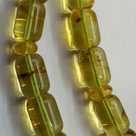 Haşere Fosilli Kaliningrad Damla Kehribar Tespih 7,5*10,5 (mm)