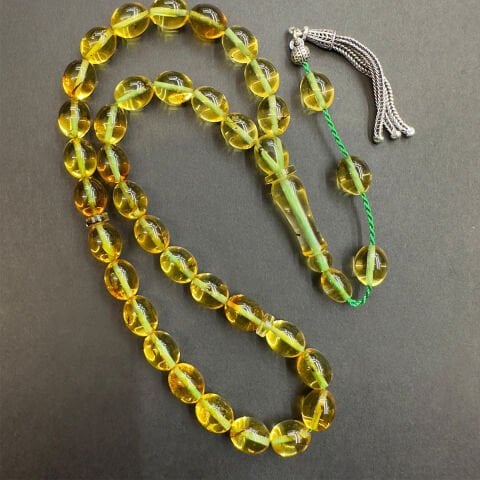 Haşere Fosilli Kaliningrad Damla Kehribar Tespih 7*8,5 (mm)