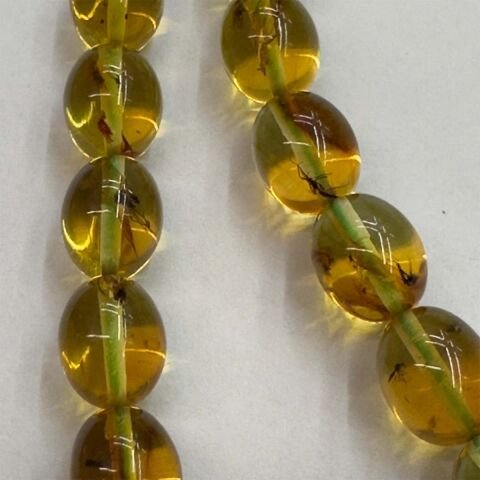 Haşere Fosilli Kaliningrad Damla Kehribar Tespih 7*8,5 (mm)