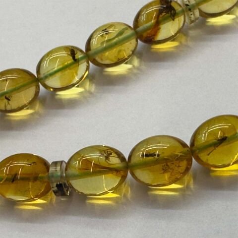 Haşere Fosilli Kaliningrad Damla Kehribar Tespih 7*8,5 (mm)