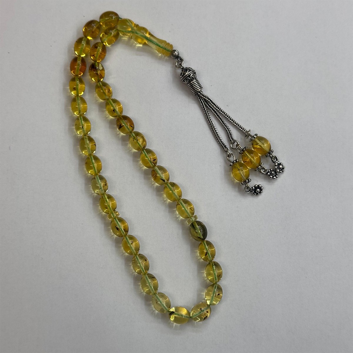 Haşere Fosilli Kaliningrad Damla Kehribar Tespih 7*9 (mm)