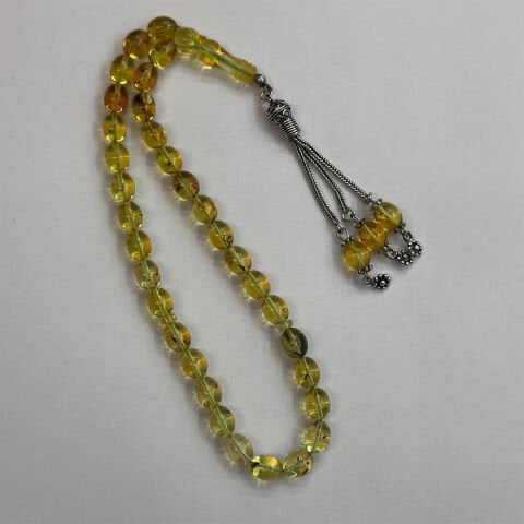 Haşere Fosilli Kaliningrad Damla Kehribar Tespih 7*9 (mm)