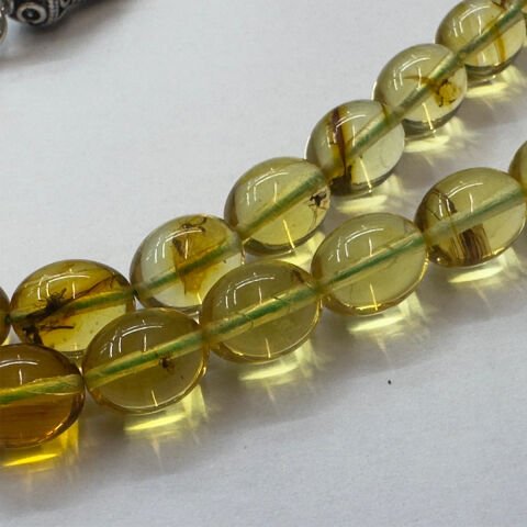 Haşere Fosilli Kaliningrad Damla Kehribar Tespih 7*9 (mm)