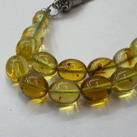 Haşere Fosilli Kaliningrad Damla Kehribar Tespih 7*9 (mm)