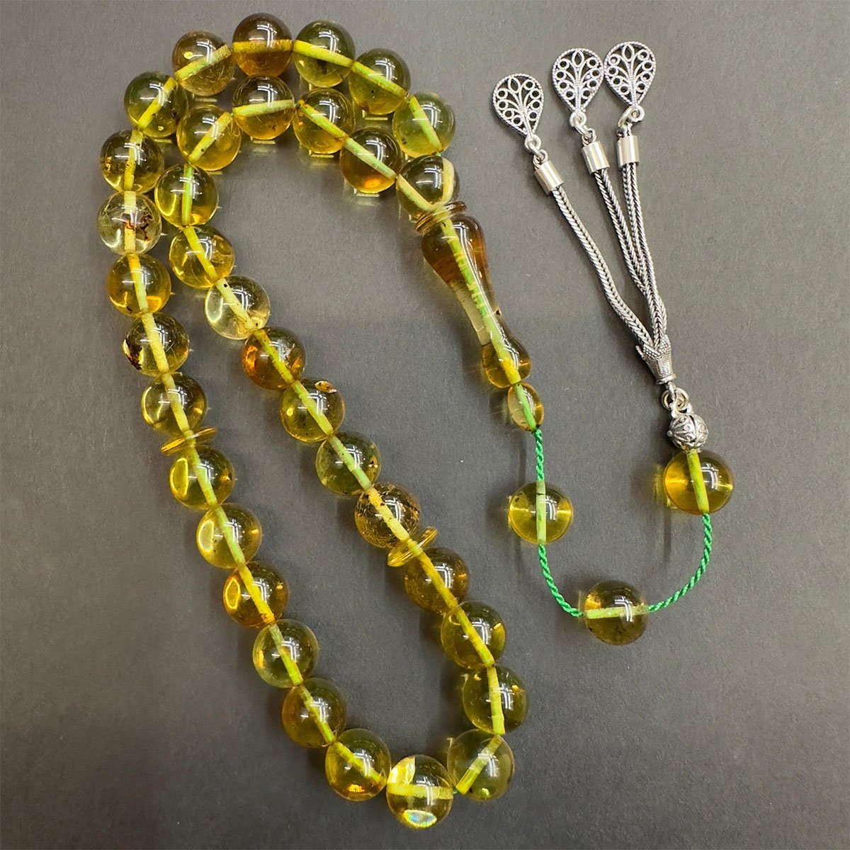 Haşere Fosilli Kaliningrad Damla Kehribar Tespih 10 (mm)