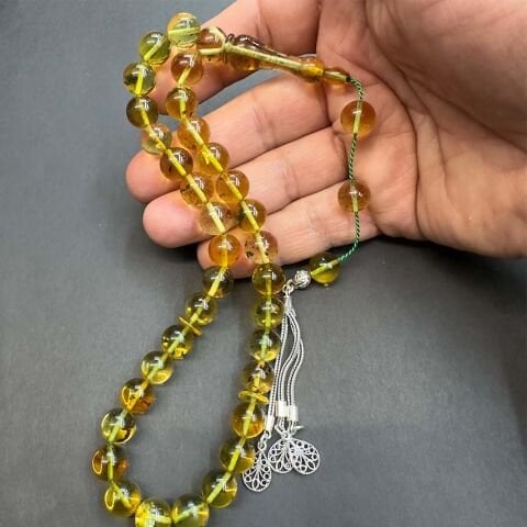 Haşere Fosilli Kaliningrad Damla Kehribar Tespih 10 (mm)