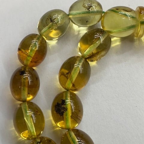 Haşere Fosilli Kaliningrad Damla Kehribar Tespih 7,5*9 (mm)