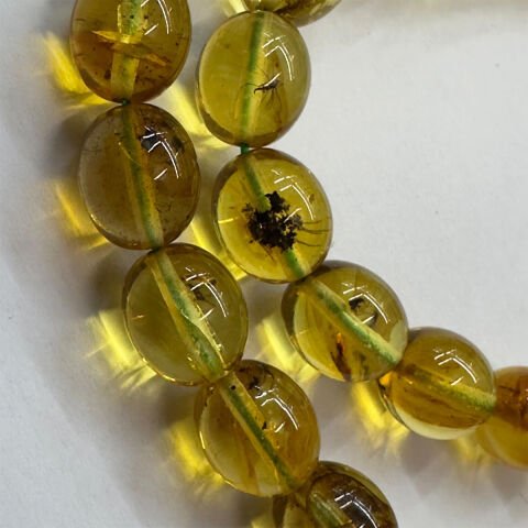 Haşere Fosilli Kaliningrad Damla Kehribar Tespih 7,5*9 (mm)