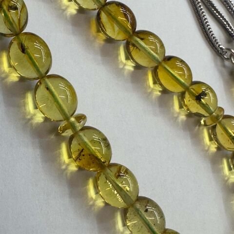 Haşere Fosilli Kaliningrad Damla Kehribar Tespih 7,5*9 (mm)