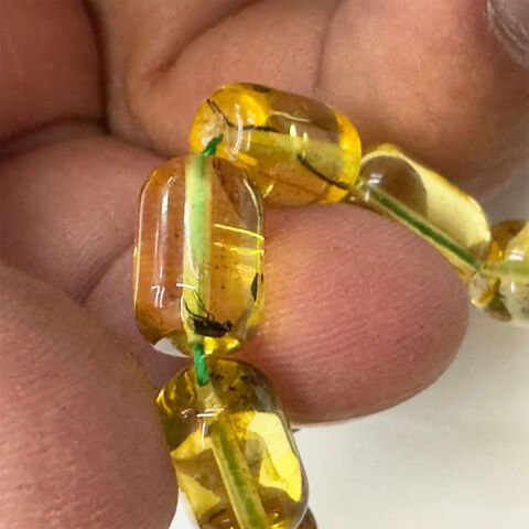 Haşere Fosilli Kaliningrad Damla Kehribar Tespih 7*10 (mm)