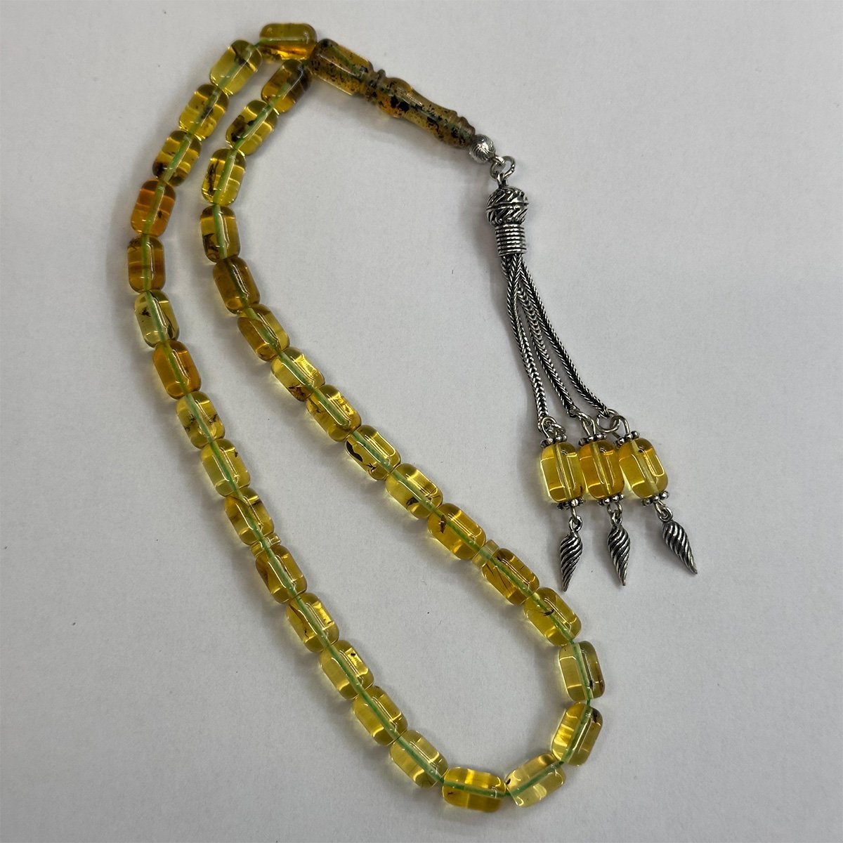 Haşere Fosilli Kaliningrad Damla Kehribar Tespih 6*9 (mm)