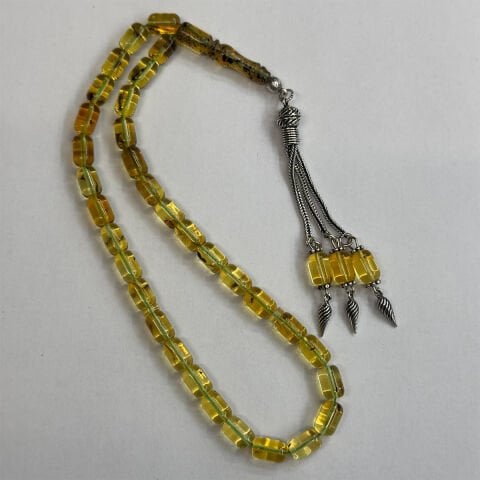 Haşere Fosilli Kaliningrad Damla Kehribar Tespih 6*9 (mm)