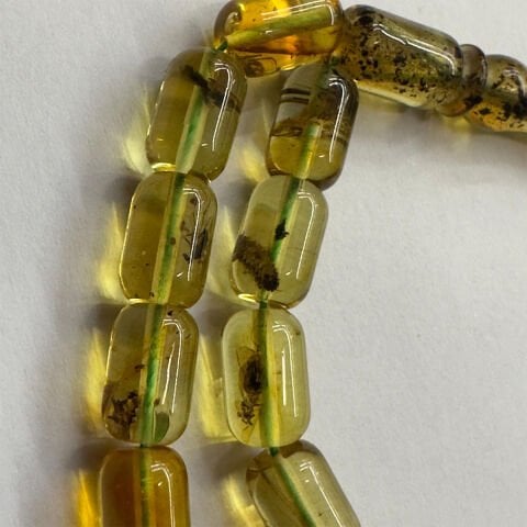 Haşere Fosilli Kaliningrad Damla Kehribar Tespih 6*9 (mm)