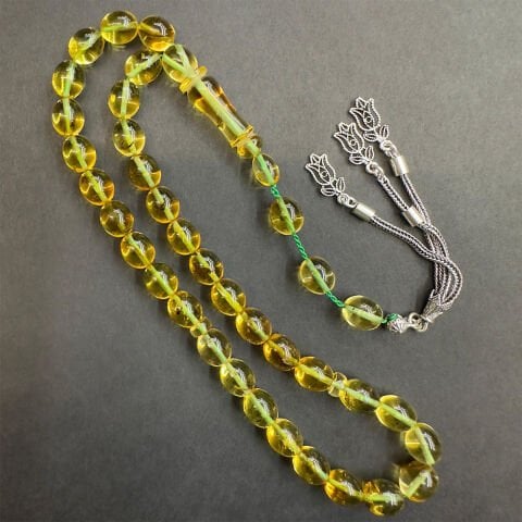 Haşere Fosilli Kaliningrad Damla Kehribar Tespih 7,5*8,5 (mm)