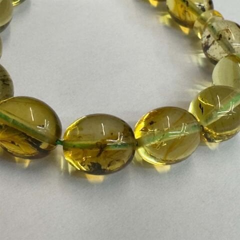 Haşere Fosilli Kaliningrad Damla Kehribar Tespih 7,5*8,5 (mm)