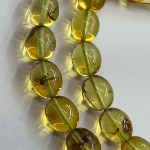 Haşere Fosilli Kaliningrad Damla Kehribar Tespih 7,5*8,5 (mm)