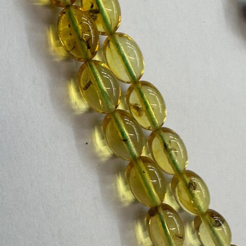 Haşere Fosilli Kaliningrad Damla Kehribar Tespih 5,5*8 (mm)