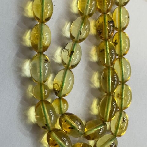 Haşere Fosilli Kaliningrad Damla Kehribar Tespih 5,5*8 (mm)