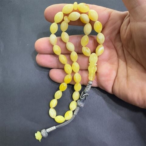 Akça Kaliningrad Damla Kehribar Beyzi Tespih 8*12 (mm)