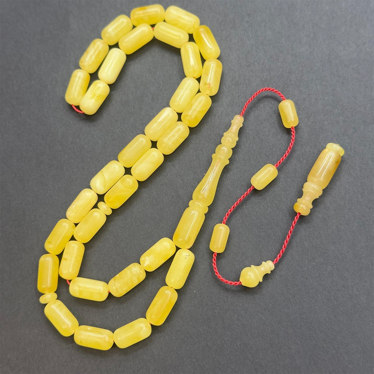 Usta İşi Damla Kehribar Kapsül Tespih 6*12 (mm)