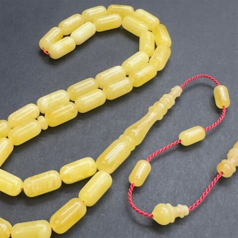 Usta İşi Damla Kehribar Kapsül Tespih 6*12 (mm)