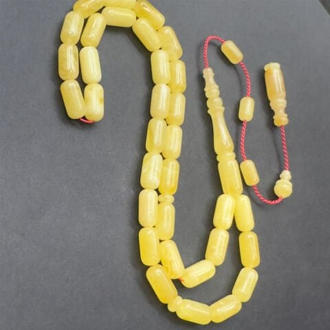 Usta İşi Damla Kehribar Kapsül Tespih 6*12 (mm)