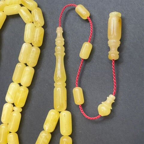 Usta İşi Damla Kehribar Kapsül Tespih 6*12 (mm)