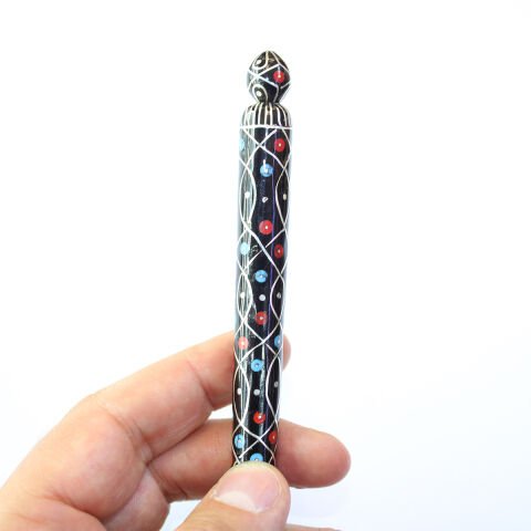 Mercan Firuze İşlemeli Oltu Taşı Kalem