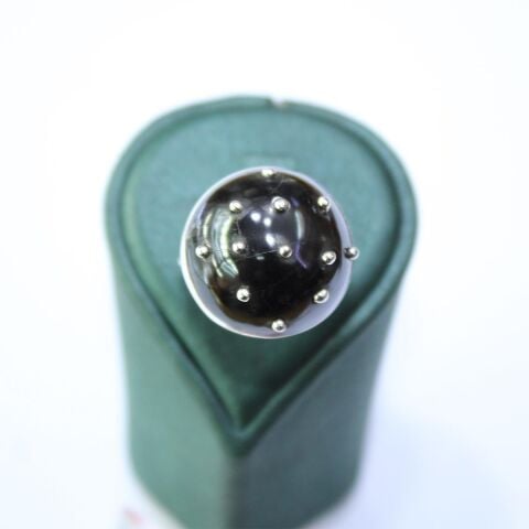 El Yapımı Gümüş Güverseli Yuvarlak Yüzük Model - 4